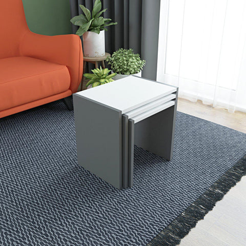 BION Nesting Tables - Anthracite - White - Anthracite-FURNITURE>LIVING ROOM TABLES>COFFEE TABLES-[sale]-[design]-[modern]-Modern Furniture Deals