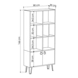 Bueno Bookcase-Grey-Mocha-Modern Furniture Deals
