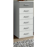 Compact 6 Chest of Drawers White, Grey-Chest of Drawer-Modern Furniture Deals