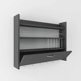 Corte B One Door Kitchen Rack-Grey-Modern Furniture Deals