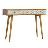 Geometric Printed 3 Drawer Vintage Desk-Modern Furniture Deals