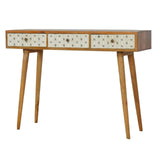 Geometric Printed 3 Drawer Vintage Desk-Modern Furniture Deals