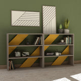 Lay Bookcase Set-Mocha-Mustard-Modern Furniture Deals