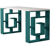 Maze Desk-White-Turquoise-Modern Furniture Deals