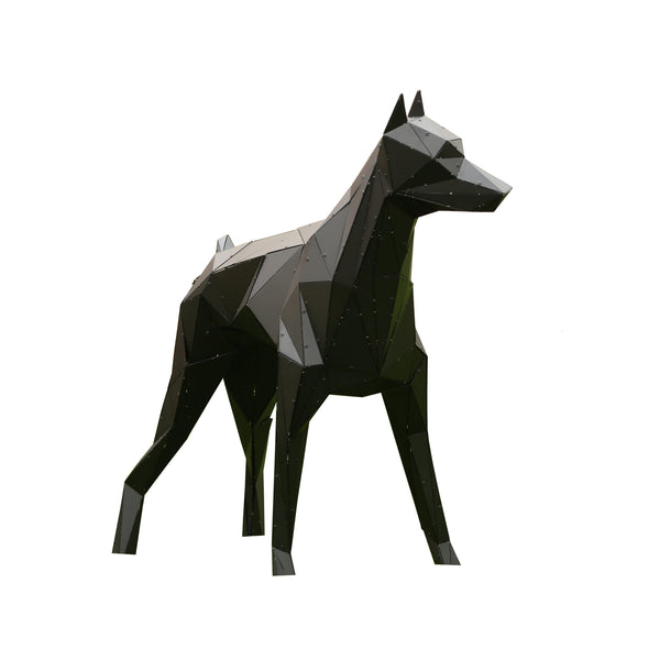 Metal Decorative Sculpture Doberman Xl - Black-WALL DECOR>METAL-[sale]-[design]-[modern]-Modern Furniture Deals