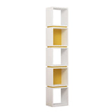 Multy Bookcase-White-Mustard-Modern Furniture Deals