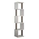Talia Corner Bookcase-White-L.Mocha-Modern Furniture Deals