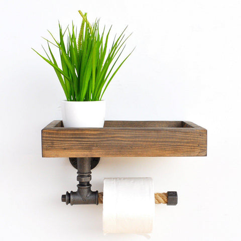 YUMU Wall Mounted Toilet Roll Holder Pipe Shelf-BATHROOM>ACCESSORIES-[sale]-[design]-[modern]-Modern Furniture Deals
