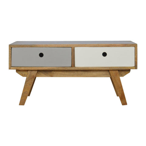 2 Drawer 2 Colour Scandinavian Unit Grey-TV STAND-Modern Furniture Deals