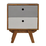 2 Drawer Scandinavian Bedside Grey-Bedside-Modern Furniture Deals
