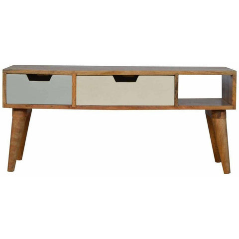 2 Drawer Scandinavian Unit Blue, White-Modern Furniture Deals