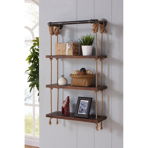 3 Tier Rustic Rope Pipe Shelf-[sale]-[design]-[modern]-Modern Furniture Deals