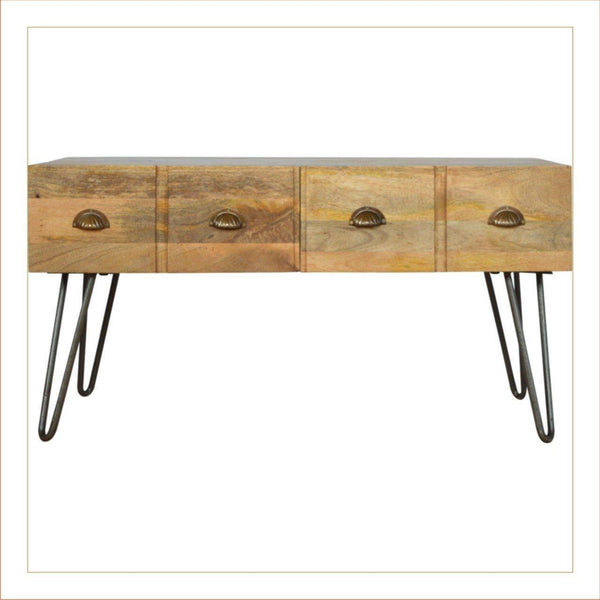 4 Drawer Coffee Table, Iron-Modern Furniture Deals
