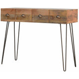 4 Drawer Solid Wood Console,Iron-Modern Furniture Deals