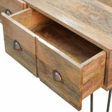 4 Drawer Solid Wood Console,Iron-Modern Furniture Deals