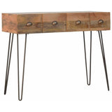 4 Drawer Solid Wood Console,Iron-Modern Furniture Deals
