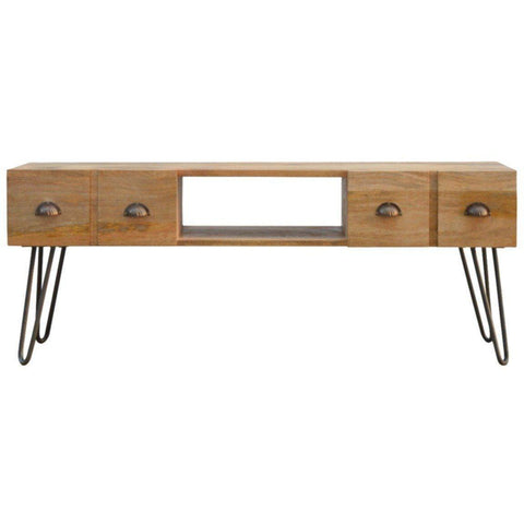 4 Drawer Solid Wood, Iron Media Unit-Modern Furniture Deals