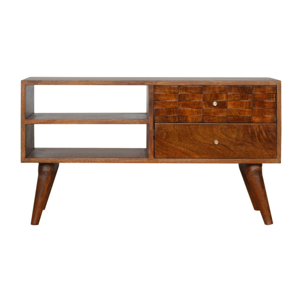 Carved Chestnut TV Unit