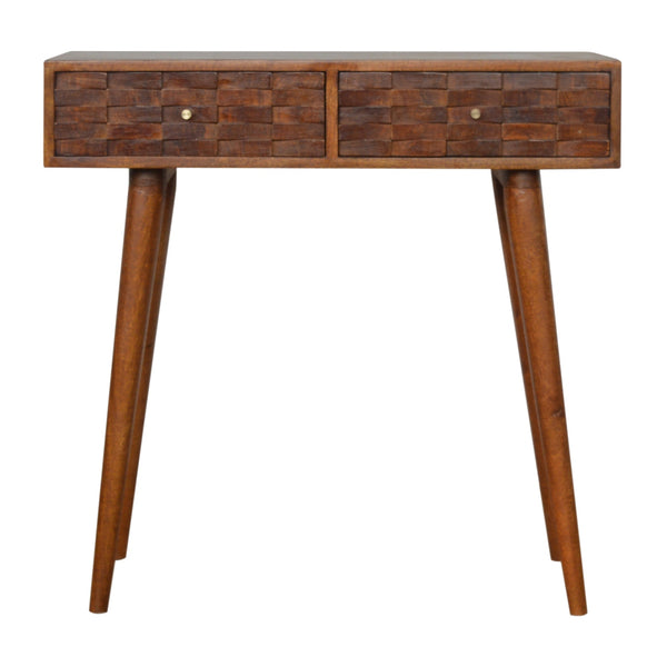 Carved  Chestnut Console Table