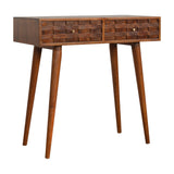 Carved  Chestnut Console Table