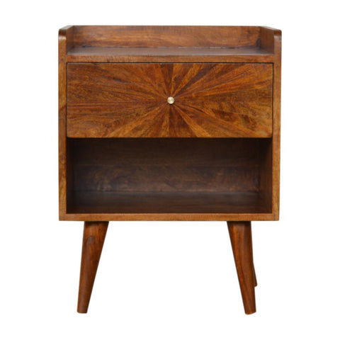 Chestnut Bedside with Open Slot