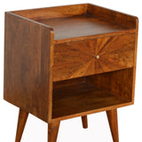 Chestnut Bedside with Open Slot