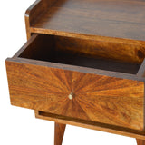 Chestnut Bedside with Open Slot
