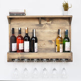 AMORE Solid Wood 7 Bottle Wall Mounted Walnut Wine Rack-FURNITURE>WINE RACKS-[sale]-[design]-[modern]-Modern Furniture Deals
