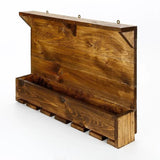 AMORE Solid Wood 7 Bottle Wall Mounted Walnut Wine Rack-FURNITURE>WINE RACKS-[sale]-[design]-[modern]-Modern Furniture Deals