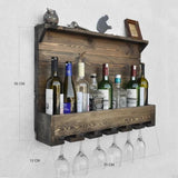 AMORE Solid Wood 7 Bottle Wall Mounted Walnut Wine Rack-FURNITURE>WINE RACKS-[sale]-[design]-[modern]-Modern Furniture Deals
