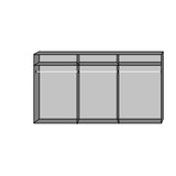 ANGELICA 4 Sliding Mirrored Door Wardrobe Light Oak-Wardrobe-Modern Furniture Deals