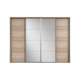 ANGELICA 4 Sliding Mirrored Door Wardrobe Light Oak-Wardrobe-Modern Furniture Deals