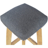 Black Tweed Bar Stool, Solid Wood-Modern Furniture Deals