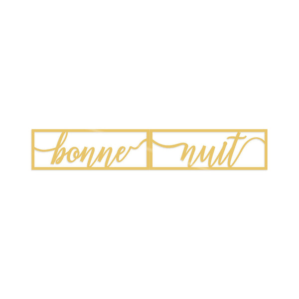 BONNE NUIT 1 - GOLD Wall Art-Metal Wall Art-[sale]-[design]-[modern]-Modern Furniture Deals