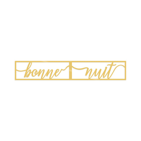 BONNE NUIT 1 - GOLD Wall Art-Metal Wall Art-[sale]-[design]-[modern]-Modern Furniture Deals