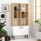 Bueno Bookcase-Oak-White-Modern Furniture Deals