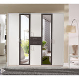 CAMILLA White And Graphite 6 Doors 2 Drawers Mirrored wardrobe-Wardrobe-Modern Furniture Deals