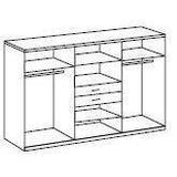 CAMILLA White And Graphite 8 Doors 2 Drawers Mirrored wardrobe-Wardrobe-Modern Furniture Deals