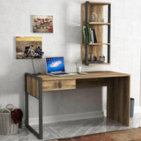 CARLOS Desk With Shelf- Walnut-FURNITURE>DESKS>DESK SETS-[sale]-[design]-[modern]-Modern Furniture Deals