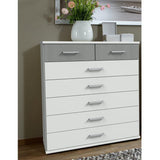 Compact 5+2 Chest of Drawers White, Grey-Chest of Drawer-Modern Furniture Deals