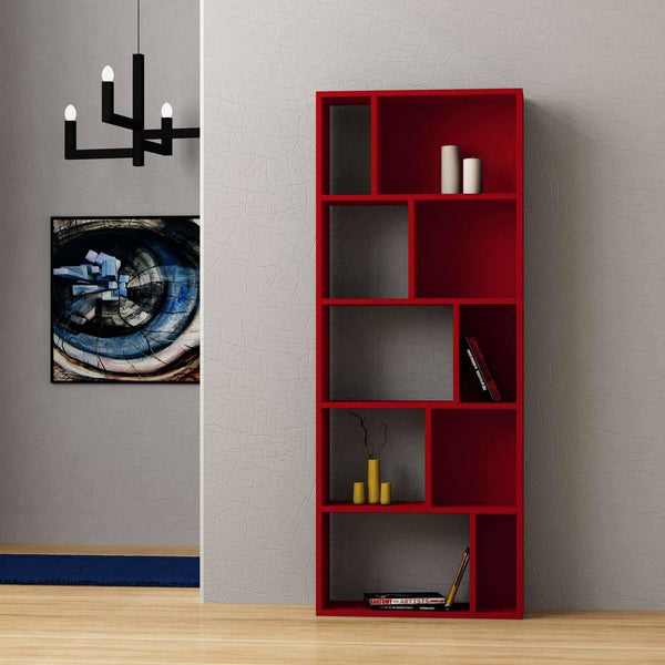 Compact Bookcase-Burgundy-Modern Furniture Deals