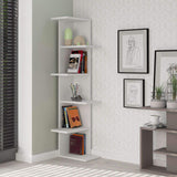 Compact Corner Bookcase-White-D.Oak-Modern Furniture Deals