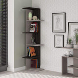 Compact Corner Bookcase-White-D.Oak-Modern Furniture Deals