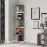 Compact Corner Bookcase-White-D.Oak-Modern Furniture Deals