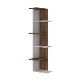 Compact Corner Bookcase-White-D.Oak-Modern Furniture Deals