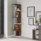 Compact Corner Bookcase-White-D.Oak-Modern Furniture Deals