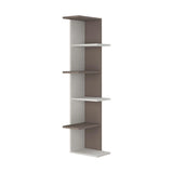 Compact Corner Bookcase-White-L.Mocha-Modern Furniture Deals