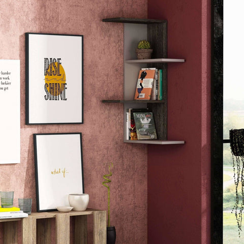 Compact Corner Shelf-Mocha-Dark Brown-Modern Furniture Deals