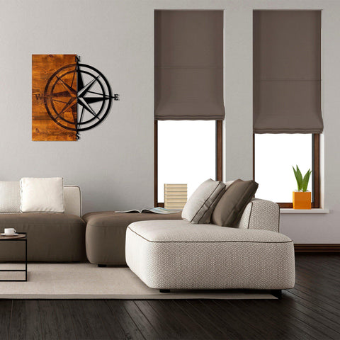 Compass Black Metal Wall Art-Metal Wall Art-[sale]-[design]-[modern]-Modern Furniture Deals