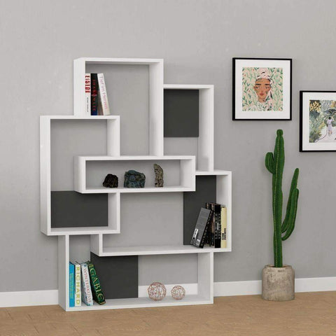 Concept Bookcase-Oak-Grey-Modern Furniture Deals